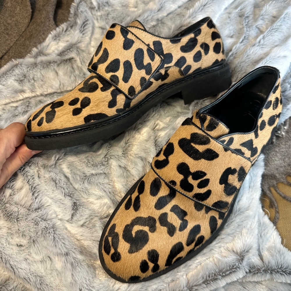 Calf Hair, Alexander McQueen Leopard Print Loafer. RARE. Unisex, size 39
